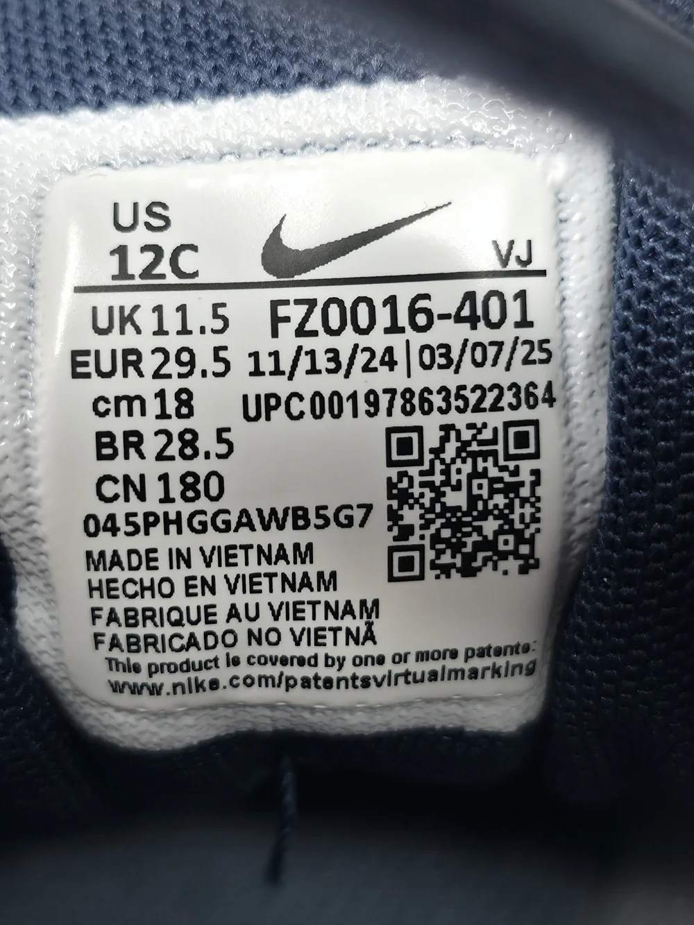 Nike Sonic Fly PS FZ0016-401 Size 12C Kids Running Shoes Midnight Navy New Box - Picture 6 of 6